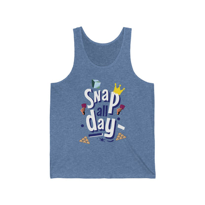 "snap all day" Marvel Snap Unisex Jersey Tank