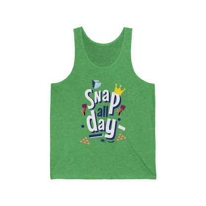 "snap all day" Marvel Snap Unisex Jersey Tank