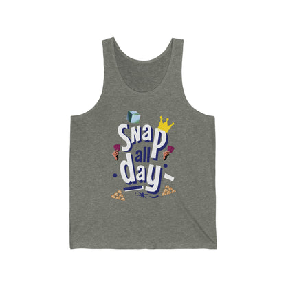 "snap all day" Marvel Snap Unisex Jersey Tank