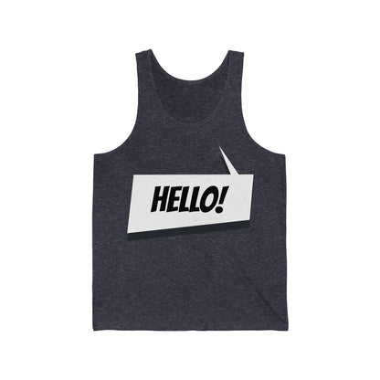 "hello!" Marvel Snap Unisex Jersey Tank