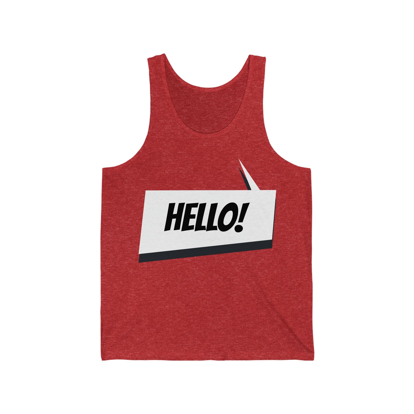 "hello!" Marvel Snap Unisex Jersey Tank