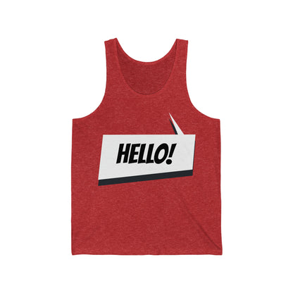 "hello!" Marvel Snap Unisex Jersey Tank