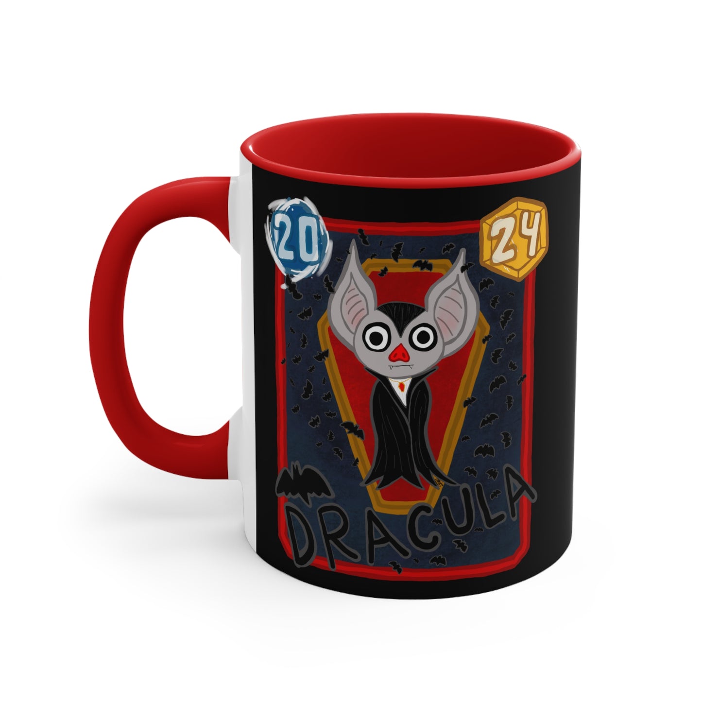 2024 Limited Edition Marvel Snap inspired Dracula Discard Collab | Snap Kang x Spooky Dinosaur Colorful Accent Mugs, 11oz