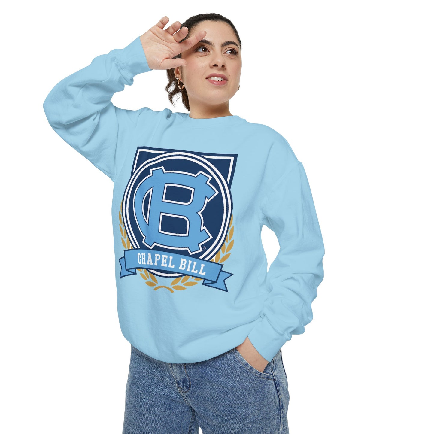 Chic Unisex Garment-Dyed Sweatshirt, Cozy Fall Fashion, Gift for Him/Her, Customizable Apparel, College Spirit Wear, Casual Streetwear