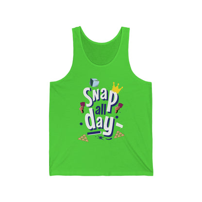 "snap all day" Marvel Snap Unisex Jersey Tank
