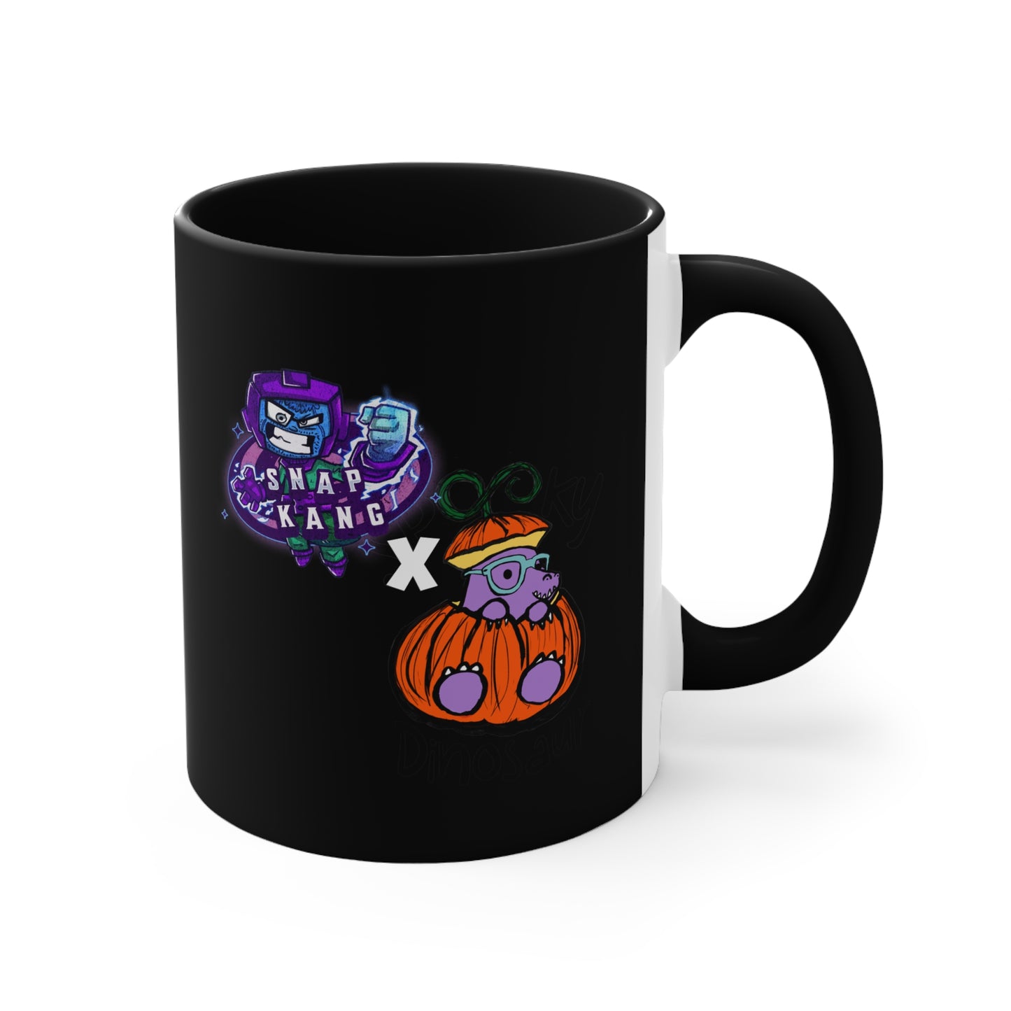 2024 Limited Edition Marvel Snap inspired Dracula Discard Collab | Snap Kang x Spooky Dinosaur Colorful Accent Mugs, 11oz