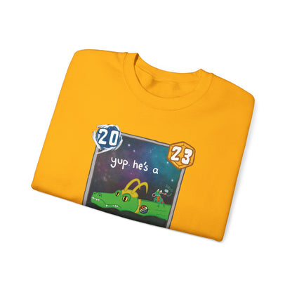 snap kang x spooky dinosaur "Yup, he's a loki" variant marvel snap inspired Crewneck Sweatshirt