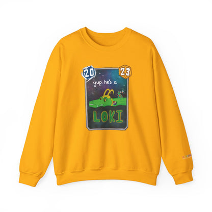 snap kang x spooky dinosaur "Yup, he's a loki" variant marvel snap inspired Crewneck Sweatshirt