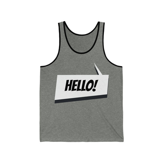 "hello!" Marvel Snap Unisex Jersey Tank