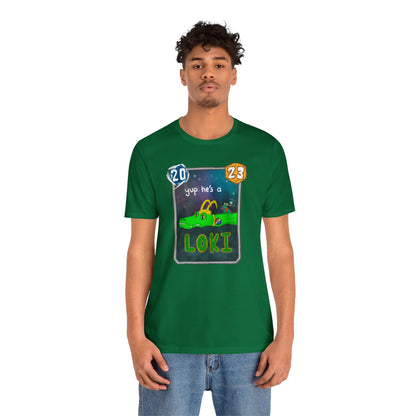 Snap Kang x Spooky Dino Marvel Snap inspired Alligator Loki Card - Unisex Jersey Short Sleeve Tee